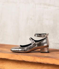 Femme Mellow Yellow Ballerines, Slingbacks-Babies cuir argent Auréa