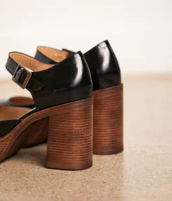 Femme Mellow Yellow Escarpins, Babies-Babies cuir noir Adenora