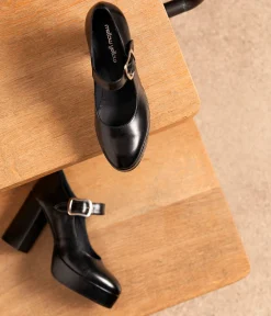 Femme Mellow Yellow Escarpins, Babies-Babies cuir noir Agatha