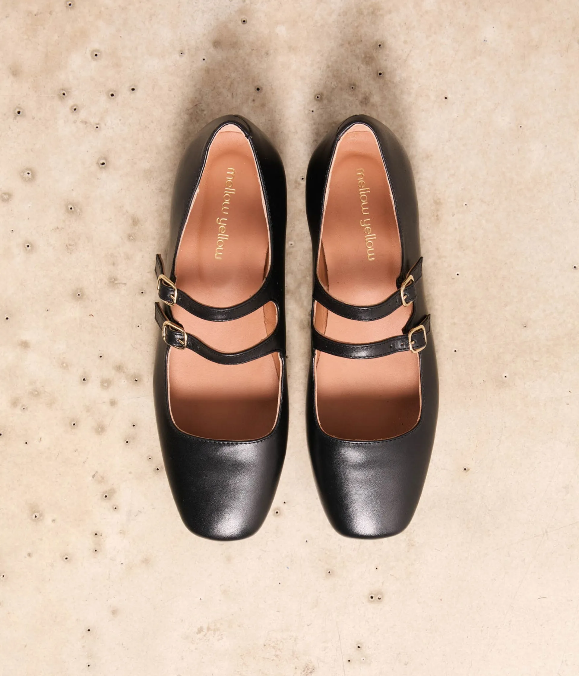 Femme Mellow Yellow Babies|Ballerines, Slingbacks-Babies cuir noir Aurella