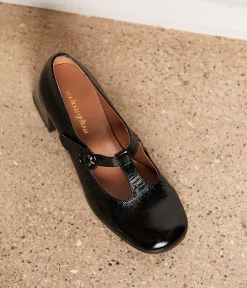 Femme Mellow Yellow Escarpins, Babies-Babies cuir noir Auréline