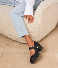 Femme Mellow Yellow Escarpins, Babies-Babies noires crantées Bridget