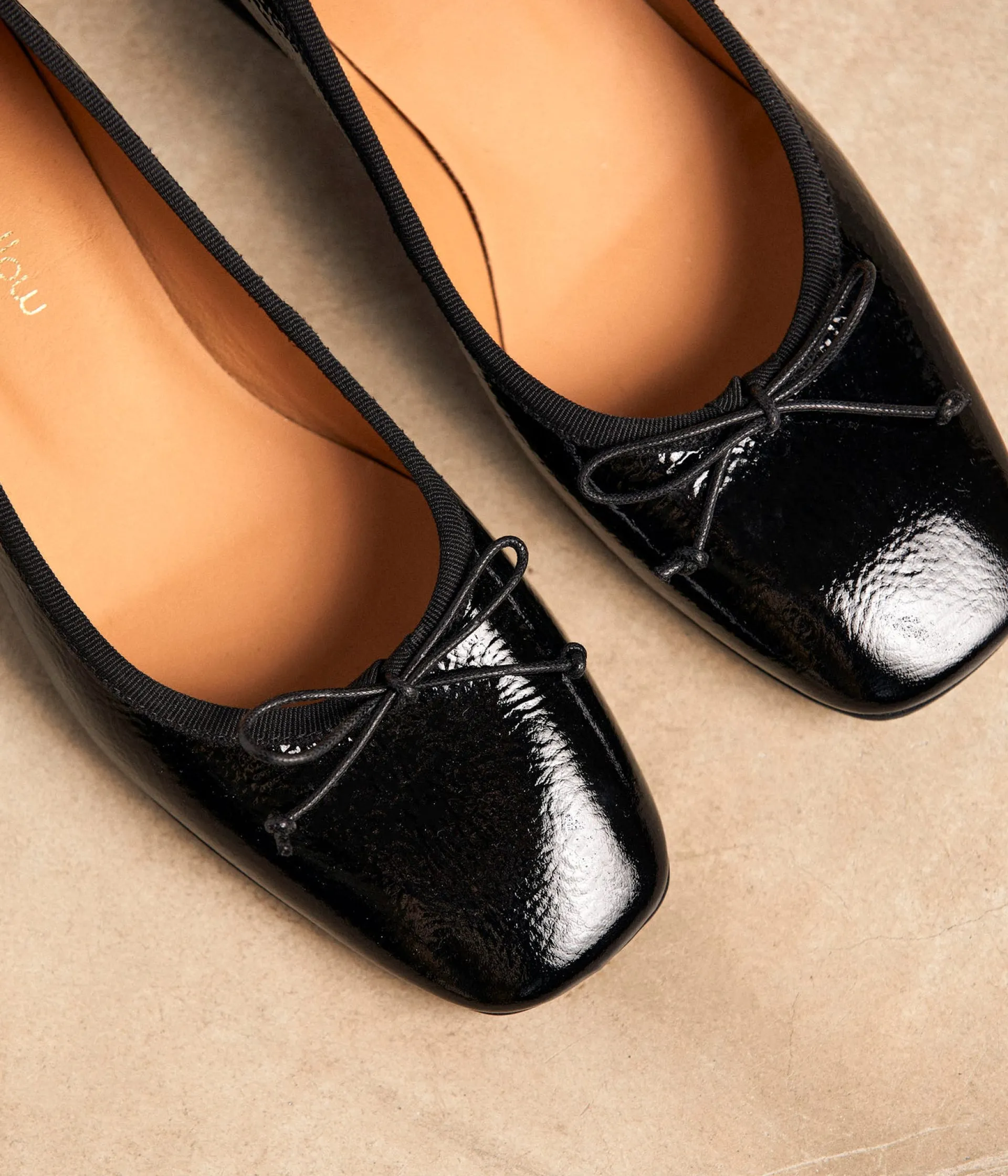 Femme Mellow Yellow Ballerines, Slingbacks-Ballerines noir verni Azilis