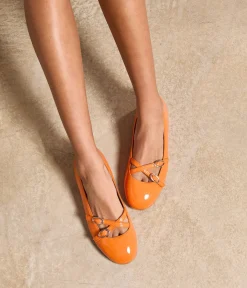 Femme Mellow Yellow Ballerines, Slingbacks-Ballerines orange verni Tachia