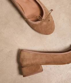 Femme Mellow Yellow Ballerines, Slingbacks-Ballerines velours camel Nicole