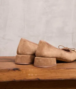 Femme Mellow Yellow Ballerines, Slingbacks-Ballerines velours camel Nicole