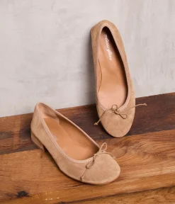 Femme Mellow Yellow Ballerines, Slingbacks-Ballerines velours camel Nicole