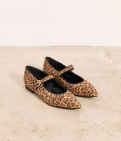 Femme Mellow Yellow Ballerines, Slingbacks-Ballerines velours léopard Picota