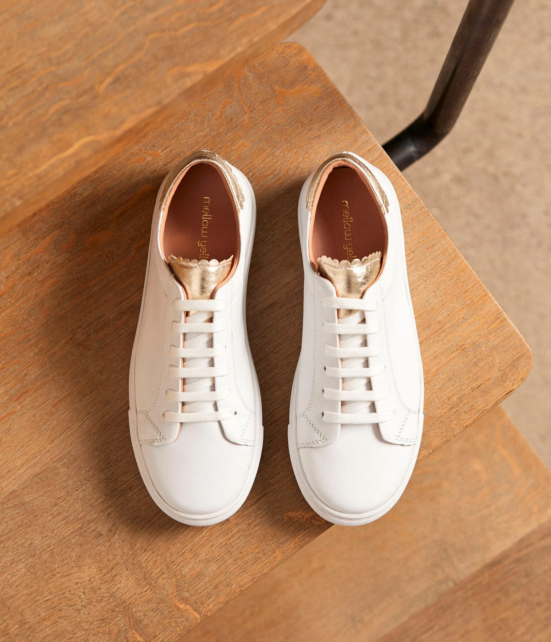 Femme Mellow Yellow Baskets-Baskets blanches Suzanne