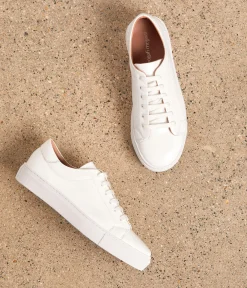 Femme Mellow Yellow Baskets-Baskets cuir verni blanc Lester