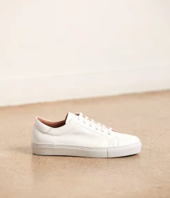 Femme Mellow Yellow Baskets-Baskets cuir verni blanc Lester