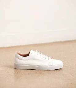 Femme Mellow Yellow Baskets-Baskets cuir verni blanc Lester