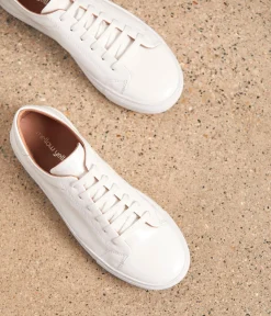 Femme Mellow Yellow Baskets-Baskets cuir verni blanc Lester