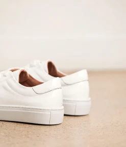 Femme Mellow Yellow Baskets-Baskets cuir verni blanc Lester