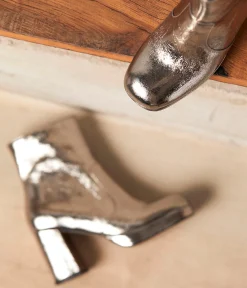 Femme Mellow Yellow Boots, Bottines-Boots cuir argent Alissa