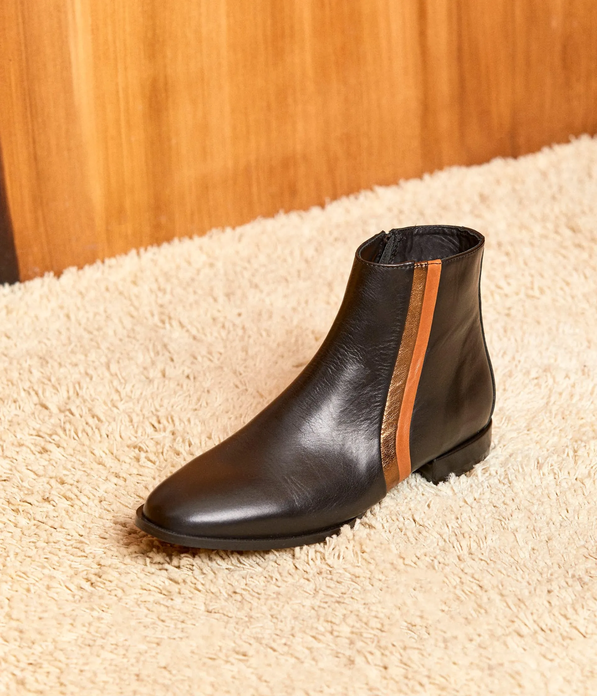 Femme Mellow Yellow Boots, Bottines-Boots lignes bicolores Jean