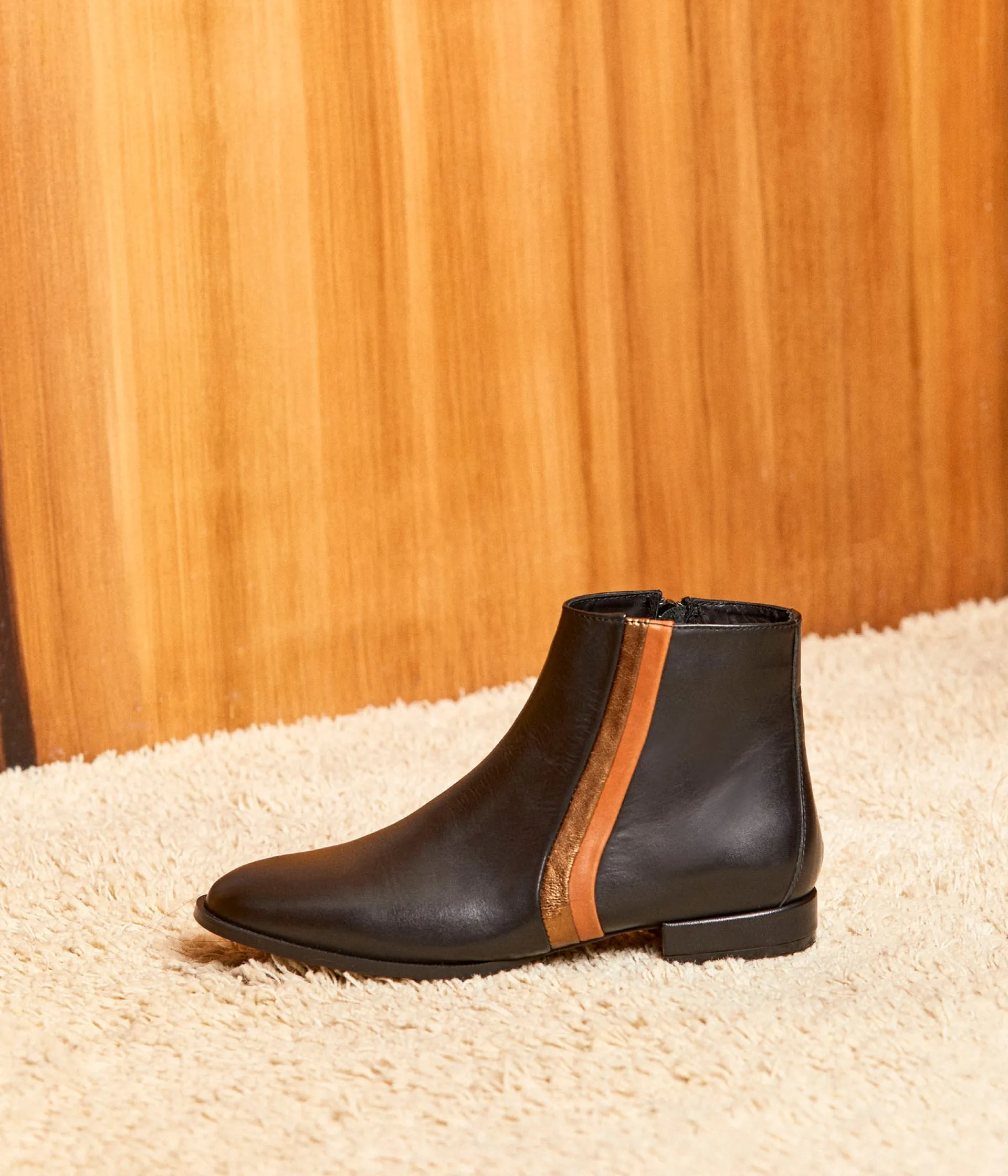 Femme Mellow Yellow Boots, Bottines-Boots lignes bicolores Jean