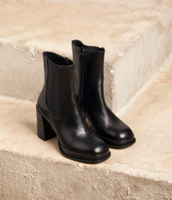 Femme Mellow Yellow Boots, Bottines-Boots noir talon Beverly