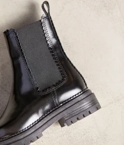 Femme Mellow Yellow Boots, Bottines-Boots noir verni Harmonie