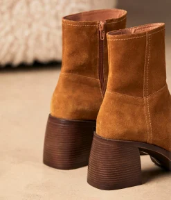 Femme Mellow Yellow Boots, Bottines-Boots velours camel Amela