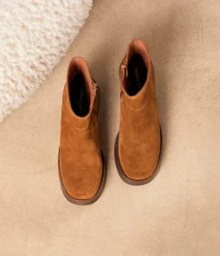 Femme Mellow Yellow Boots, Bottines-Boots velours camel Amela