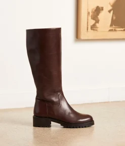 Femme Mellow Yellow Bottes-Bottes cuir choco Léandro