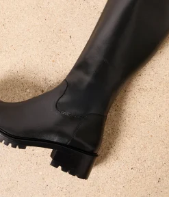 Femme Mellow Yellow Bottes-Bottes cuir noir Léandro