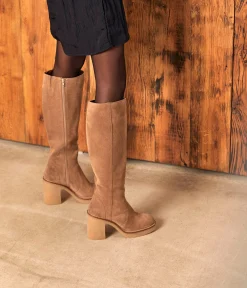 Femme Mellow Yellow Bottes-Bottes cuir velours Asha