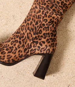 Femme Mellow Yellow Bottes-Bottes velours léopard Avaline
