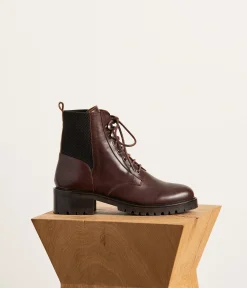 Femme Mellow Yellow Boots, Bottines-Bottines cuir chocolat Azélie