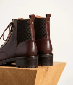 Femme Mellow Yellow Boots, Bottines-Bottines cuir chocolat Azélie