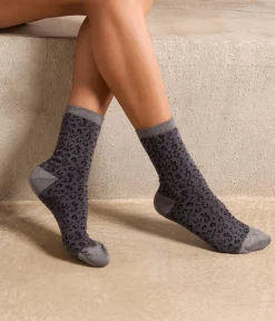 Mellow Yellow Chaussettes-Chaussettes léopard noir Kam