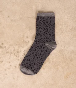 Mellow Yellow Chaussettes-Chaussettes léopard noir Kam