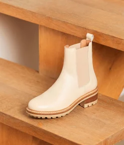 Femme Mellow Yellow Boots, Bottines-Chelsea boots écrues Calista