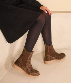 Femme Mellow Yellow Boots, Bottines-Chelsea boots léopard Acacia