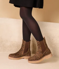 Femme Mellow Yellow Boots, Bottines-Chelsea boots léopard Acacia