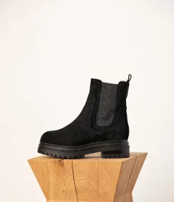 Femme Mellow Yellow Boots, Bottines-Chelsea boots noires Corane
