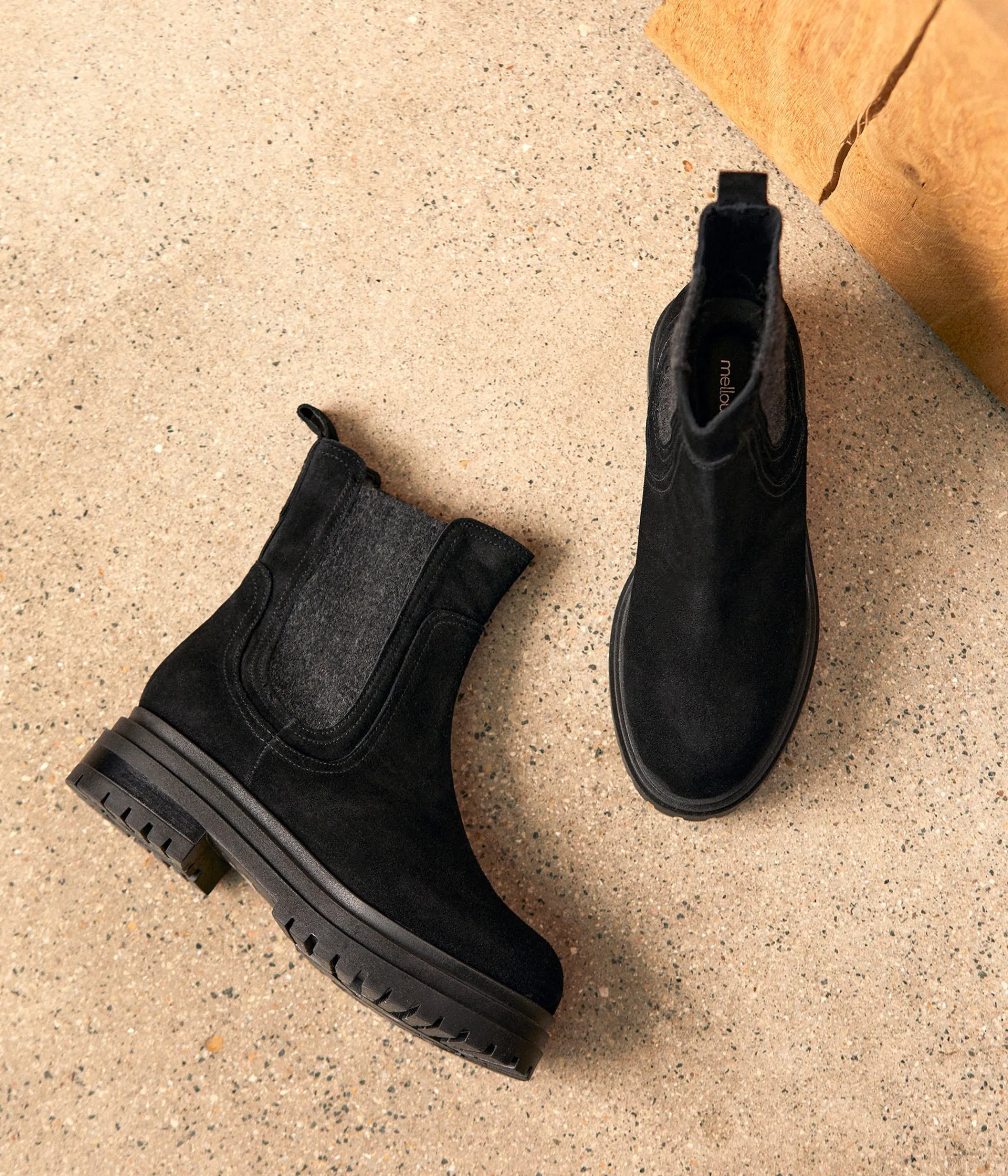Femme Mellow Yellow Boots, Bottines-Chelsea boots noires Corane