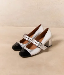 Femme Mellow Yellow Escarpins, Babies-Escarpins cuir argent Opaline