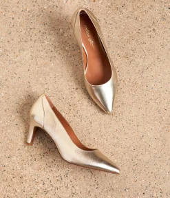 Femme Mellow Yellow Escarpins, Babies-Escarpins cuir doré Judia