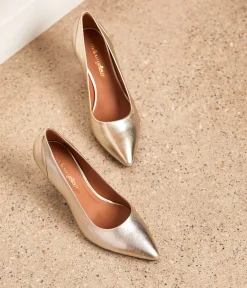 Femme Mellow Yellow Escarpins, Babies-Escarpins cuir doré Judia