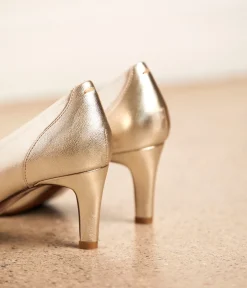 Femme Mellow Yellow Escarpins, Babies-Escarpins cuir doré Judia