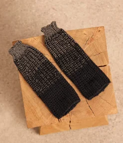 Mellow Yellow Chaussettes, Accessoires-Mitaines noires dorées Bloomie