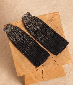 Mellow Yellow Chaussettes, Accessoires-Mitaines noires dorées Bloomie