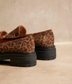 Femme Mellow Yellow Derbies, Mocassins-Mocassins crantés léopard Angelika