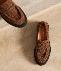 Femme Mellow Yellow Derbies, Mocassins-Mocassins crantés léopard Angelika