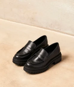 Femme Mellow Yellow Derbies, Mocassins-Mocassins crantés noirs Angelika