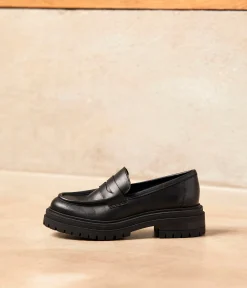 Femme Mellow Yellow Derbies, Mocassins-Mocassins crantés noirs Angelika