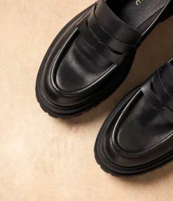 Femme Mellow Yellow Derbies, Mocassins-Mocassins crantés noirs Angelika