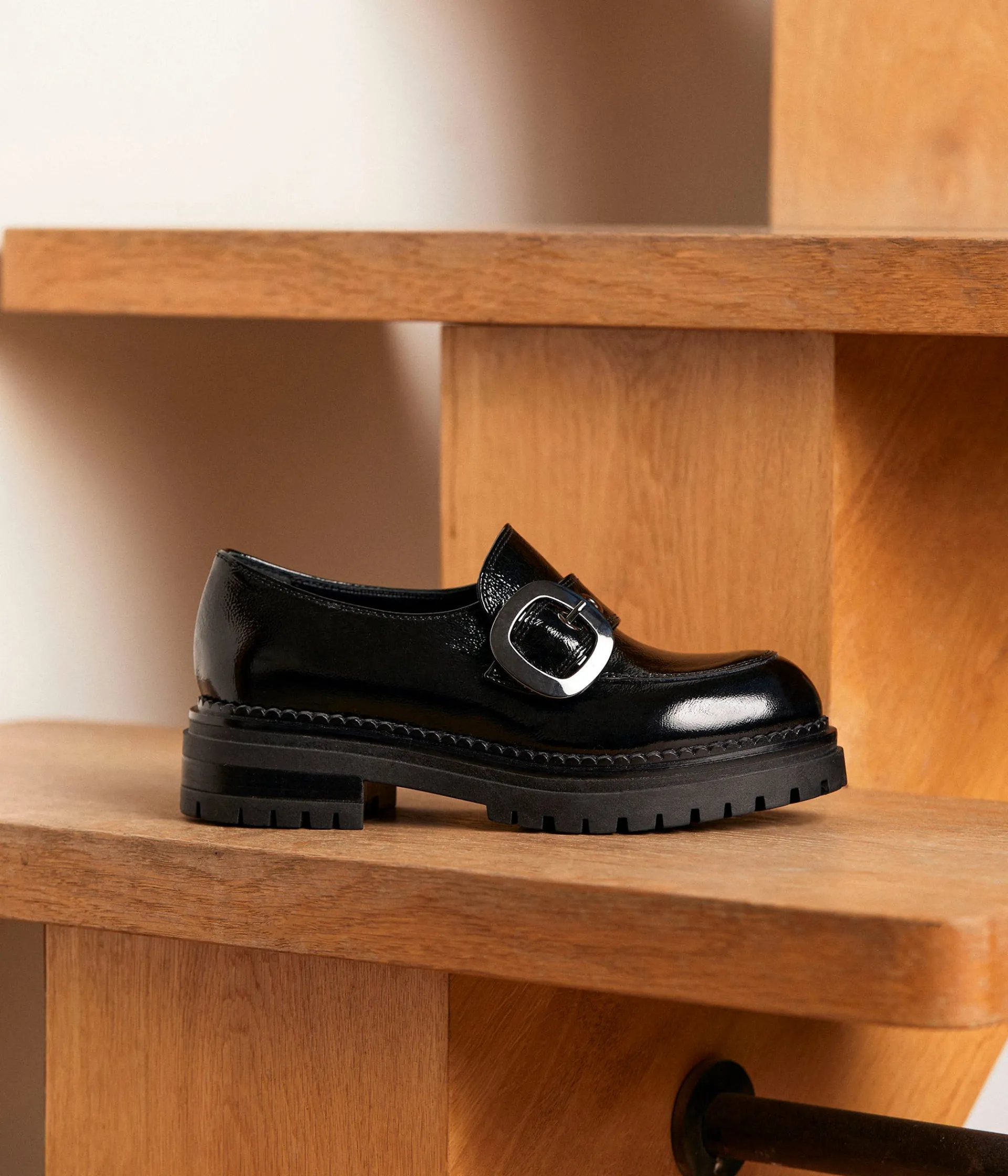 Femme Mellow Yellow Derbies, Mocassins-Mocassins crantés vernis Asta